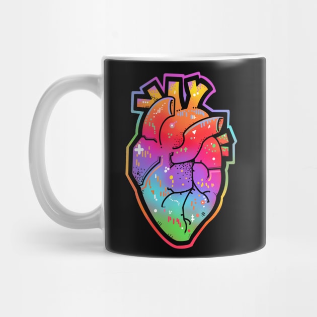 Rainbow anatomical heart by weilertsen